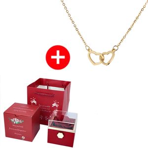 Jewelry Boxes Valentine Eternal Rose Jewelry Ring Box Rotate Wedding Pendant Necklace Storage Case for Women Girlfriend 231202