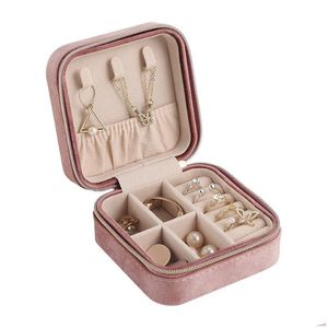 Cajas de joyería Veet Travel Jewelry Box Organizador Pequeños estuches portátiles Mini collar Pendientes Anillos Soportes de exhibición para Weddin Dhgarden Dhvje