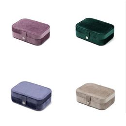 Cajas de joyería Veet Travel Jewelry Box Pequeño organizador Pantalla portátil Caja de almacenamiento para anillos Pendientes Collar Pulsera Regalo Drop D DHRPW