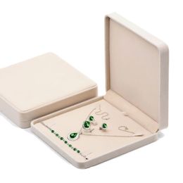 Boîtes à bijoux boîte en velours pour bague collier boucle d'oreille ensemble cadeau Bracelet rangement organisateur étui porte-plateau 231117
