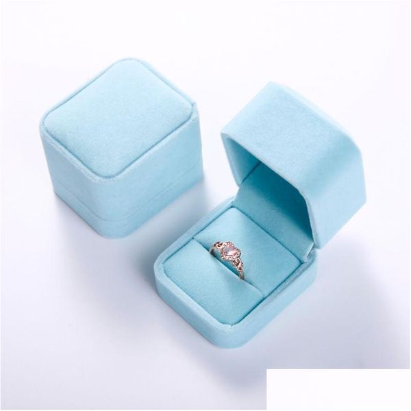 Cajas de joyería Estuche de almacenamiento de boda Increíble Veet Anillo Pendientes Collar Colgante Pulsera Almacenamiento Organizador Caja de regalo Entrega de gota Pa Dh3Ho