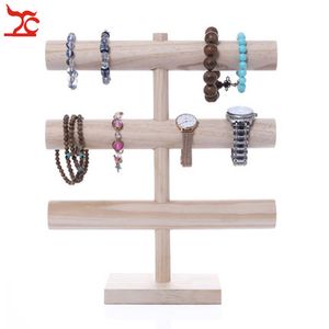 Sieraden Dozen Hout Drie Lagen Armband Horloge Hand String Show Dragen Sieraden Opslag Houder Sieraden Display Props Plank Rek 230616