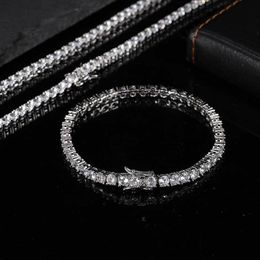 Pulseras de joyería 5 mm 6 mm Cadenas de tenis Diseño para mujeres Hombres Pulsera de acero de titanio con diamante CZ Amante Oro Plata Rosa Fashio304P