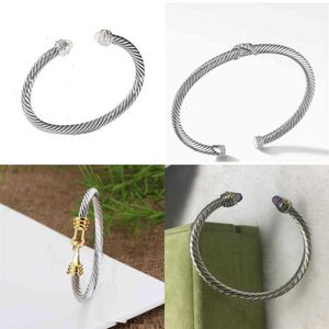 Bijoux Bracelets Hommes Ed Perle Bracelet Charme Femmes Plaqué Luxe Designer Tête De Mode Polyvalent Platine Cadeaux De Mariage 5MM289C