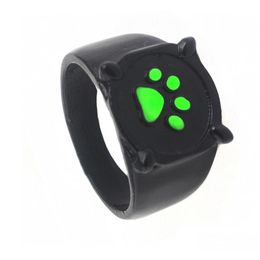 Sieraden cartoon zwarte kat klauw ring meisje jongen groen email Love paw print schattig kind punk verjaardag cadeau drop levering feestavond dhyog