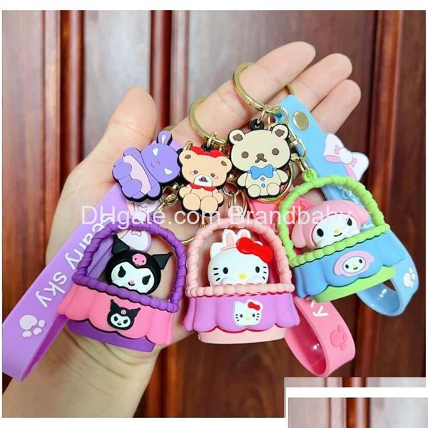 Bijoux Fleurs de dessin animé Kuromi Charms Porte-clés Sac à dos Porte-clés Accessoires Cintre Drop Livraison Bébé Enfants Maternité Ot3Og Dh4Oh