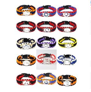 Bijoux Charm Bracelets Amérique football basket-ball baseball tee-shirt paracord bracelet Tressé Pulse Camping En Plein Air Sauvetage Logo Personnalisé Parapluie