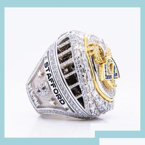 Bagues de cluster de bijoux 5 joueurs 2021 2022 Bague de championnat des champions de l'équipe de football américain Stafford Kupp Ramsey Donald Mcvay Fan Gift Dh7Az