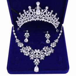 Joyería Cristal Conjunto nupcial Collar Pendientes de diamantes Conjuntos de boda para novia Damas de honor Accesorios para mujeres Entrega de gotas 2022 183Yd