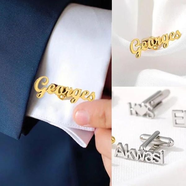 Schmuck Benutzerdefinierte Name Manschettenknöpfe Mode Knoten Design Hohe Qualität Personalisierte Buchstaben Edelstahl Heißer Verkauf Manschettenknöpfe Geschenke Großhandel