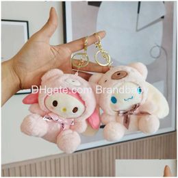 Gioielli Carino Animazione Portachiavi Bambola di peluche Cinnamoroll Portachiavi Ciondolo auto Drop Delivery Baby Kids Maternità Accessori Otram