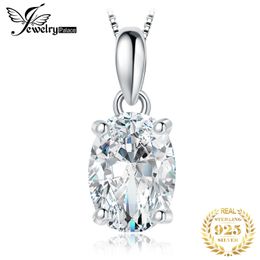 Bijoux D couleur 1ct 2ct ovale S925 pendentif en argent Sterling collier pour femme sans chaîne jaune Rose plaqué or 240311