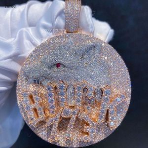 Créateur de bijoux Bussdown 300g solide 3D entièrement glacé S925 Moissanite loup Buck 773 pendentif personnalisé hip hop