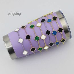 Diseñador de joyas Cadena Van Pulsera de trébol de cuatro hojas Pulseras Cleef Van Encanto de trébol Cadena de oro Brazalete de oro Enlaces Braclets Mujer Amor Brazalete Brazaletes Cadenas Bracle