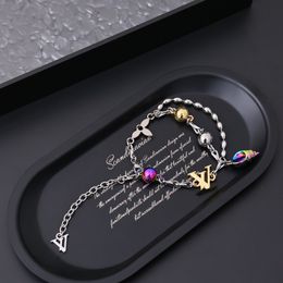 Boucles de bijoux Boucles d'oreilles Bracelets à charme pendent Love V Collier Vemelles Bonnes Bracelet Bracelettes Pendants Pendants Titanium Lovers Chaîne avec Box S RS