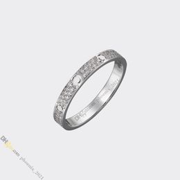 Diseñador de joyas para mujeres Love Wedding Ring Diamond-Pave Titanium Anillos de acero chapado en oro nunca más desvanecido, Sier Ring, Store/21621802