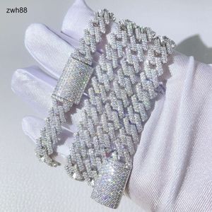 Sieraden ontwerper gra gecertificeerd pass diamant tester iced out hiphop 10mm vvs moissanite cubaanse kettingHipHop