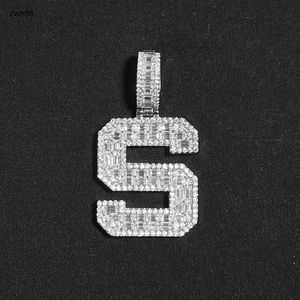 Créateur de bijoux Hiphop personnalisé Moissanite pendentif nom Initial 925 argent entièrement glacé Baguette VVS pendentif hip-hop