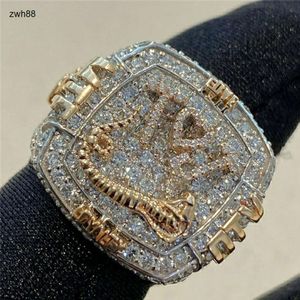 Designer de bijoux hiphop personnalisé VVS VVS Diamond White Gold Iced Out Nom Custom Rings Personnalisés pour Manhiphop