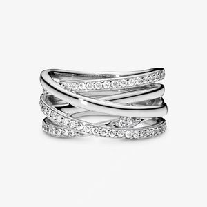 Bijoux de créateur légers de luxe, trois anneaux, quatre anneaux croisés, en argent 925, haute qualité, pour femmes