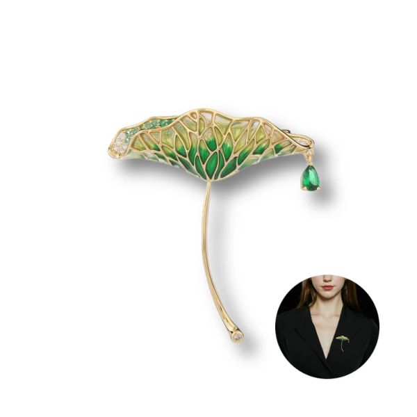 Diseñador de joyas Broches de lujo para mujeres Lotus Plant Amircons Marca Lady Pins Ropa de diamantes de mino