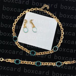 Diseñador de joyas Collar Pulsera Anillo Conjunto Día de aniversario de San Valentín Mujeres Collares pendientes con paquete de caja de regalo Día de cumpleaños 2394