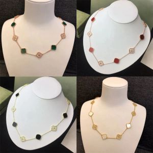 Créateur de bijoux Vans Cleef Clover Collier Collier Bracelet Pendentif 10 diamants de luxe classique collier femme longue chaîne boîte à bijoux