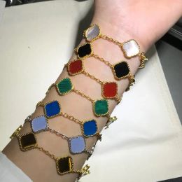 Jewelry Designer Van Claro de cuatro hojas Pulsera de collar de color 18K Gold Agate Shell región de nácar para mujeres Boda de boda Día de la Madre