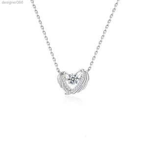 Sieradenontwerper dames ketting 925 zilveren liefde hart diamant licht luxe set met diamanten perzik charme hanglang kraagketen