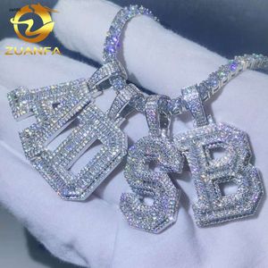 Sieraden ontwerper zuanfa sieraden vvs diamant iced out hiphop vergulde baguette moissanite brief hanger kettingHipHop