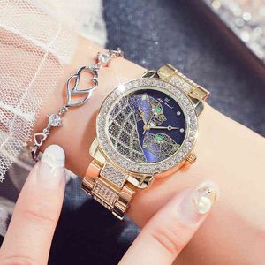 Bijoux diamant bleu luxe femmes Bracelet montres rouge dames cadeau horloge pour acier étanche femme montre-Bracelet relogio feminino