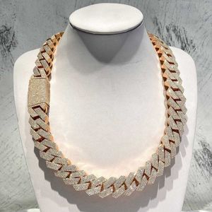 Sieraden diamant gouden ketting 20 mm breedte 3 rij hop heup ijs uit moissaniet diamanten cuban link ketting kettingen ontwerper armband gratis verzending 2gra