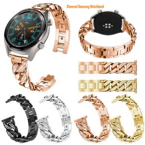 Bijoux Diamant Smart Straps Bracelet Bracelet Remplacement 20mm 22mm pour Samsung Watch Active 2 Bandes Galaxy Watch 4 Bande Classique 46mm 42mm