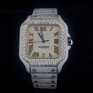 Sieraden diamanten horloge roestvrij stalen wijzer Bustdown VVS Moissanite horloge