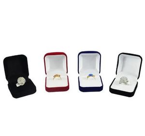 Boîte de présentation de bijoux rouge noir bleu anneau bloqué boîte de rangement de bijoux anneau paquet de stockage boîte-cadeau 5*5.8*3.5CM GB1503 LL