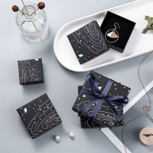 Sieraden Display Box Starry Sky Pattern Gift Case voor Armband Ketting Ring Verpakking Huidige Bruiloft Bruid Sieraden Organizer 211014