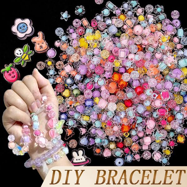 Bijoux bricolage bracelet faisant kit artisanat enfants jouets pour filles perles perles ensemble coloré enfants collier ras du cou accessoires de bijoux de mode 230830