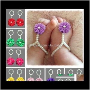 Livraison directe de bijoux 2021 Europe et les États-Unis Ensemble de fleurs pour pieds de perles pour enfants Bracelets de cheville pour bébé 9Qkdi