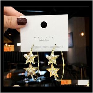 Jewelry Drop Livrot 2021 Fashion Luxury Designer Lovely Cute Star Pearl Big Circular Hooop Stud Oreads For Women Girls Sparkling Diamond