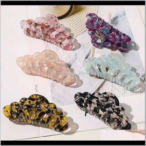 Bijoux Corée Claw Barrettes en marbre en marbre acrylique crabe Clips clairs Clamp Hair Accessoires pour femmes Headwear Hhnx2