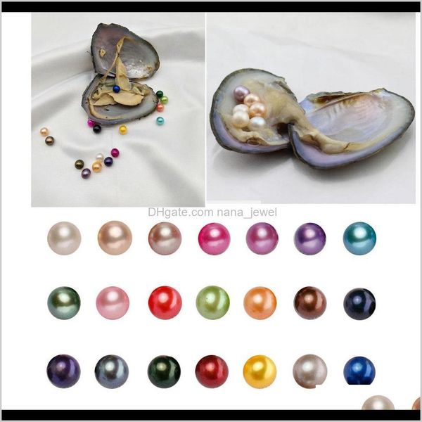 Bijoux Drop Delivery 2021 Round Akoya Oyster 68Mm 28 Mix Color Big Fresh Water Gift Diy Natural Pearl Loose Beads Decorations Vacuum Packagi