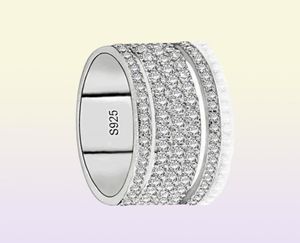 Sieraden Drop Delivery 2021 Vecalon Starlight Promise Ring 925 Sterling Sier Five Dazzling Lagen Diamond CZ Betrokkenheid Wedding Ban2280717