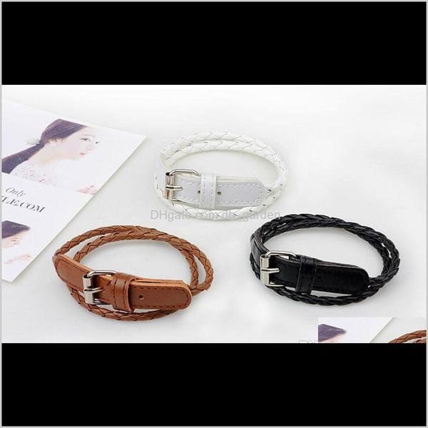 Livraison directe de bijoux 2021 vente en gros multicouche bracelet à breloques mode conception Simple bande de cuir croix ceinture poignet bandes Bracelets Em4Ah