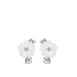 Schmuck-Ohrstecker, wunderschöne Kristall-Pflaumenblüten-Ohrringe mit weiblichen Jade-Temperament-Ohrringen
