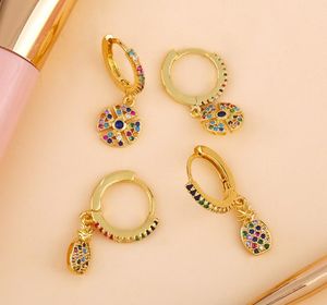 Boucles d'oreilles bijoux zirconi ananas ananas gold couleur cz cristal clips pas de boucles d'oreilles percées pour femmes bijoux s45j