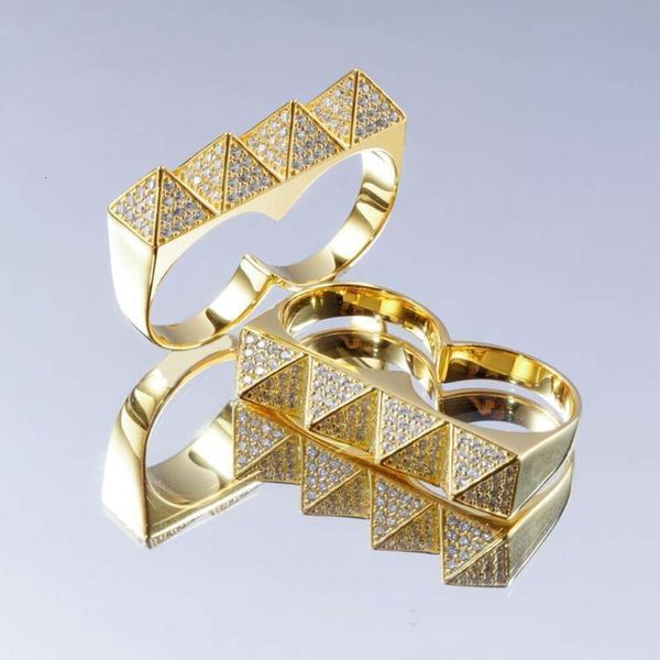 Bijoux Farrah Donnah Fadou bague tigre Double doigt Joint pyramide égyptienne argent pur Jiang Yunsheng même Style 151896