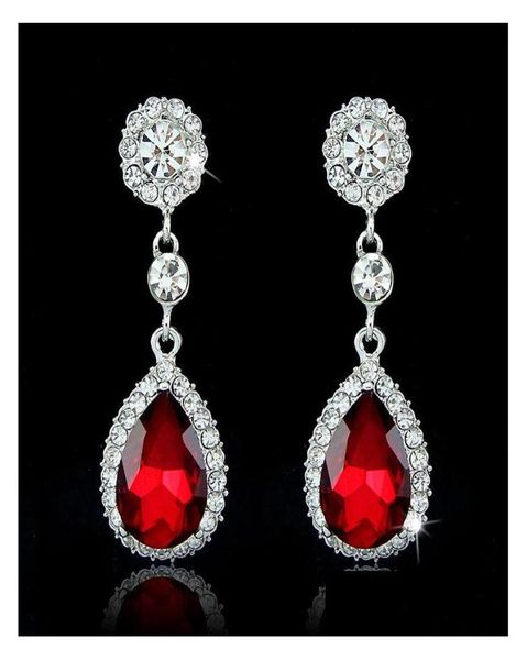 Bijoux Mode Cristaux De Mariée Boucles D'oreilles Sier Strass Longue Boucle D'oreille Goutte 5 Couleurs Cadeau De Mariage Livraison Événements De Fête Accessoire9548218