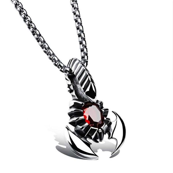 Bijoux De Mode En Acier Inoxydable Hommes Collier Scorpion Avec Pierre Pendentif En Argent Doré De Haute Qualité Colliers Pour Men241r