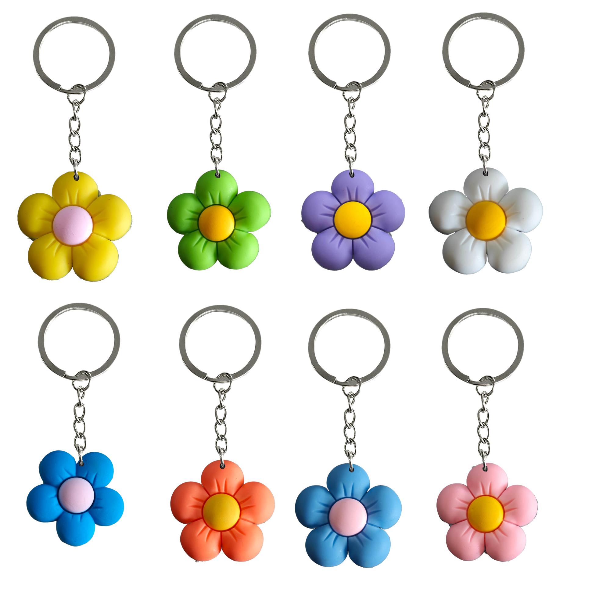 Jewelry Floret Keychain Key Pendant Accessoires pour sacs Keyrings Kids Party Favors Courte