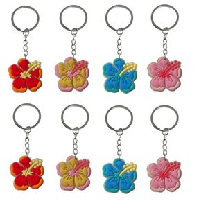 Bijoux fluorescent pentapétal fleur porte-clés Chaire de clés pour fête Favors Goodie Bag Sobers Supplies